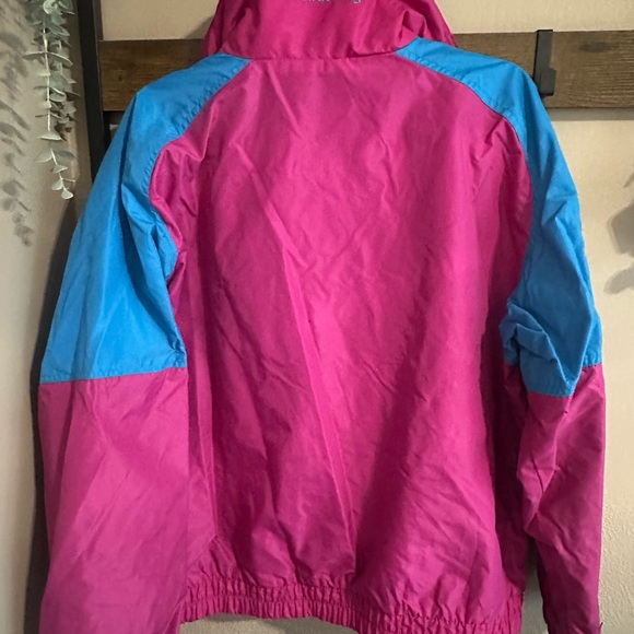 Columbia Women’s Vintage Vibrant Raincoat - Pink, Blue, Yellow - Picture 3 of 5